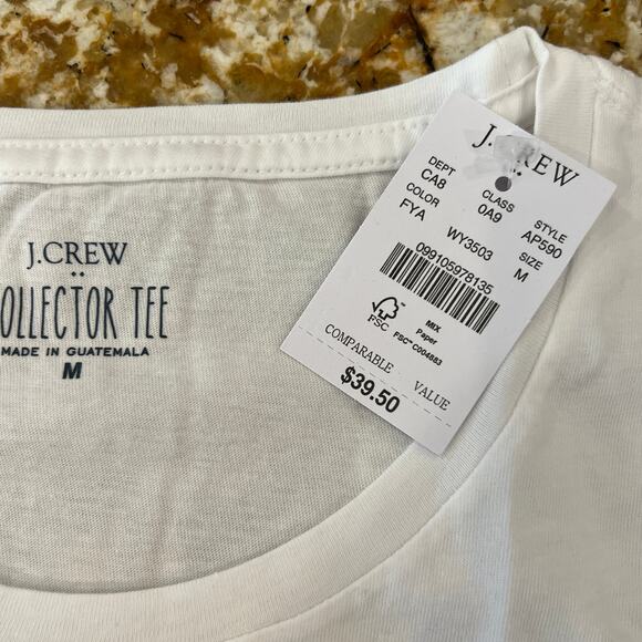 NWT J. Crew White "It's Fall Y'All" Everyday Crewneck Tee - Picture 8 of 12